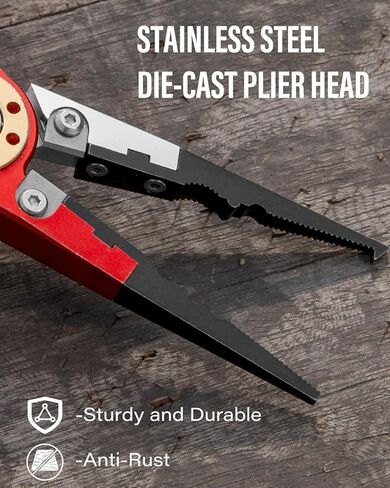 مضغوط 6.8 "كماشة الصيد - أداة القابض للأسماك ، معدات صيد المياه المالحة المقاومة للتآكل | هدايا الصيد للرجال ، الأحمر/الأبيض in Kuwait