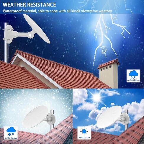 Outdoor TV Antenna for Digital TV, 720° Long Range Omni Directional Reception Digital HD Antenna Signal, with Super Signal Booster, 35ft HDTV Cable, for Attic/Camping/RV/Boat, 2025 Latest (White) in Kuwait