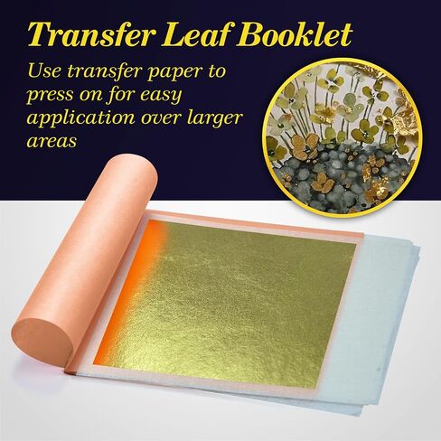 Barnabas Blattgold: 23.75K Gold Leaf Sheets [10 sheets, Transfer Leaf, 3.4 inch] - aka Gold Foil Sheets, Real Gold Leaf sheets for painting, gold leaf sheets for craft, gold leaf foil sheets in Saudi Arabia