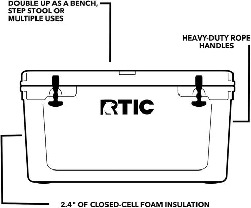 RTIC 65 QT Ultra-Tough Cooler Hard Insulated Portable Ice Chest Box for Beach, Drink, Beverage, Camping, Picnic, Fishing, Boat, Barbecue in Saudi Arabia