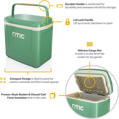 RTIC 8 QT Road Trip Personal Cooler | Insulated Personal Ice Chest for Lunch, Beach, Drinks, Travel, Camping, Picnic and Car in Kuwait