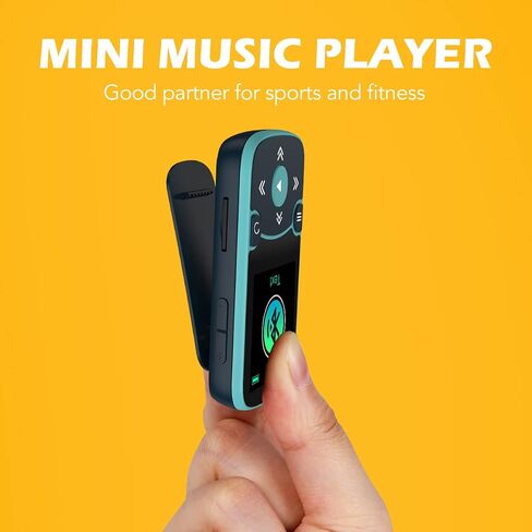 32GB MP3 Player with Clip, AGPTEK Bluetooth 5.0 Lossless Sound with FM Radio, Voice Recorder for Sport Running, Supports up to 128GB TF Card, Blue in Kuwait