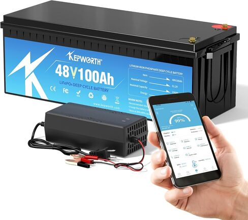 12.8V 100Ah LiFePO4 Battery Rechargeable Lithium Battery with 100A BMS, 4000-15000 Deep Cycles, Grade A Lithium Iron Phosphate Battery cells, for Trolling Motor, Boat, Rv, Solar in Saudi Arabia