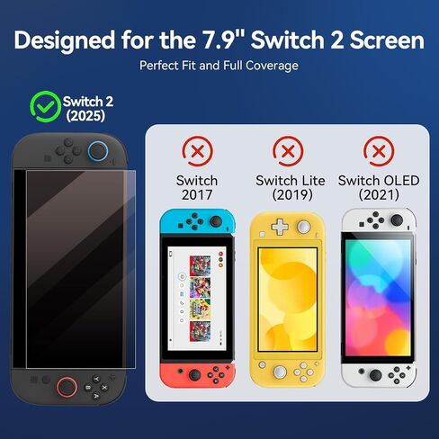 تبديل Geekshare Switch 2 واقي الشاشة ، إطار محاذاة خالي من الغبار ، 9 ساعات من الزجاج المقسّر ، فلمنتين ، خالية من الفقاعات ، واضحة ، واضحة ، مضادة للخلع ومضاد للوجود ، وقاطع دقيقة ، وتثبيت تلقائي ، 2 عبوة in Kuwait
