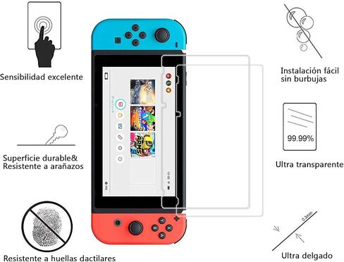 2 Pack Tempered Glass Mica for Nintendo Switch Tempered Glass 9H 0.33 mm Thickness 2 Pieces Compatible with Nintendo Switch (Nintendo Switch Lite 2019) in Saudi Arabia