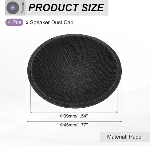 MECCANIXITY 4Pcs Speaker Dust Cap 90mm/3.54" Outer Diameter Dome Paper Cap Subwoofer Coil Cover Caps for Speaker Decoration Accessory Repair in Saudi Arabia