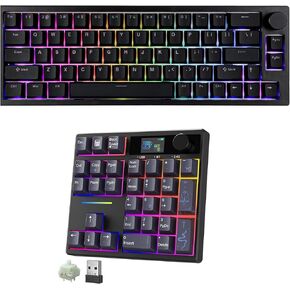 Boyi 31 Numpad+66Pro 65 ٪ لوحة مفاتيح ميكانيكية مع مشط الشاشة ، لوحة مفاتيح ألعاب مضغوطة للفوز و Mac