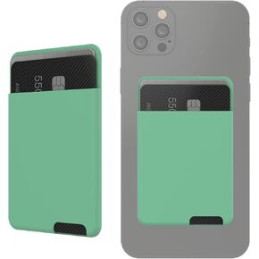 Punkcase Cardstud عصا على محفظة | ملحق حامل بطاقة TPU لاصق لخلف iPhone و Android ومعظم حالات الهواتف الذكية الأخرى | سرية وآمنة [تيل]