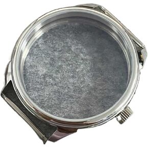 Stainless Watch Case Compatible with ETA6497 Compatible with Seagull ST36 Movement Polished 42MM Transparent Bottom Case Waterproof Ring Watch Accessories Watch case(Flat Head)