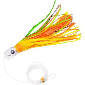 Open Sea Fishing Trolling Lure Saltwater Hard Fishing Lure Large Cruising Trolling Soft Lure for Tuna Marlin Swordfish Grouper(6.3in 2.4oz)