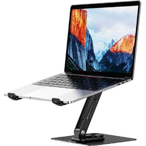 BESIGN LS12 Laptop Stand with 360° Rotating Base, Ergonomic Adjustable Notebook Holder, Riser Holder Computer Stand Compatible with Air, Pro, Dell, HP, Lenovo More 10-14" Laptops (Black)