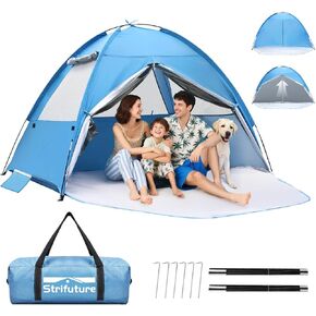 Beach Tent - Beach Tent Sun Shelter with UPF 50+ UV Protection, Large Ventilated Space, Quick Setup, Collapsible Outdoor Tent for Family Beach Trips, Picnics & Camping