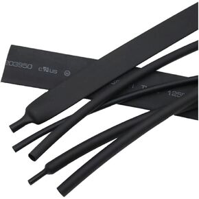 Heat Shrink Tubing,Shrink Tubing 1pcs Heat Shrink Tubing, Φ1.5mm - Φ39mm 11 Sizes Black Heat Shrink Tube 2:1 Electrical Shrink Tubing Wire For Electrical Insulation, Repairs, And Wire Connectors(1.5mm