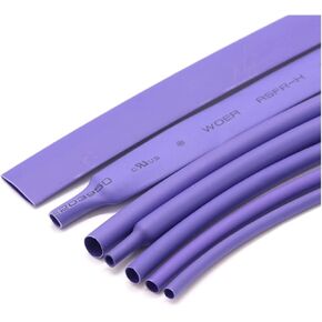 Heat Shrink Tubing,Shrink Tubing 1M Purple Electric Heat Wrap Cable Insulated Sleeving Tubes, Dia 1-50 Mm Heat Shrink Tube 2:1 Polyolefin Thermal Cable Sleeve(10mm x 1 Meter)