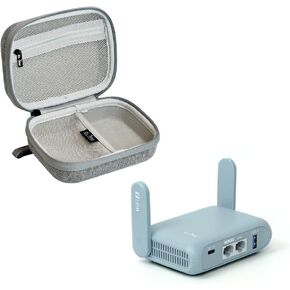 GL.iNet GL-MT3000 (Beryl AX) Pocket-Sized Wi-Fi 6 AX3000 Wireless Travel Gigabit Router & Gadget Organizer Case (Grey)
