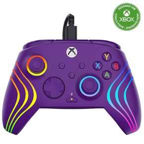Turtle Beach Afterglow Wave Wired RGB Controller - مرخصة لسلسلة Xbox Series X | S ، Xbox One & Windows PCS - أزرار قابلة للتطبيق ، مشغلات شعر القاعة ، APPER APP - GRAY