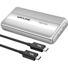 WAVLINK 80Gbps M.2 NVMe SSD Enclosure with Cooling Fan Compatible with Thunderbolt5/4/3/USB4, Support B+M/M-Key NVMe 2280 SSD, Work with Mac M4 Pro