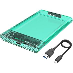 MAIWO External Hard Drive Enclosure for 7mm 9.5mm 2.5 inch SATA SSD/HDD, 5Gbps USB C to SATA Adapter Storage Case, 6TB Capacity (White)