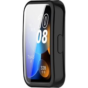 LOKEKE Compatible with Huawei Band 10 Protective Case Cover, Full Coverage TPU Protective Case Cover Shell Compatible with Huawei Band 10/9/8(TPU Black)