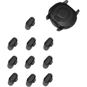 10 Pack Charger Port Protector for Garmin Instinct 3 40MM/45MM/50MM,BOVUGAC TPU Dust Plug Anti-dust Plugs Compatible for Garmin Instinct 3-Clear Black