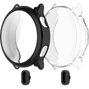 2Pack Cases Compatible with Garmin Vivoactive 6 Case, Premium Soft TPU Slim Plated Protective Cover Scratch-Proof