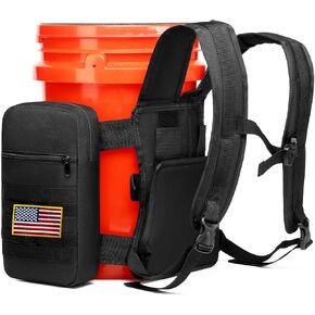 Utility Bucket Backpack 6 Gallon Bucket Backpack Strap for Fishing, Hunting, Apple Picking (only Backpack)