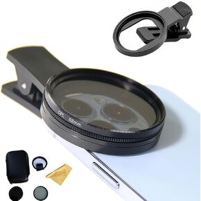 52mm Clip-on CPL Phone Camera Lens Filter Kit, Polarizing Filter for iPhone, Circular Polarizing Filter, Pocket Lens iPhone Camera Lens for iPhone 15 14 13 12 11 and Other Smart Phones