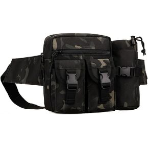 UNISTRENGH Tactical Fanny Packs Pouch With Water Bottle Pocket Holder Waterproof Molle Waist Pack Hip Belt Bag (Jungle Digital)