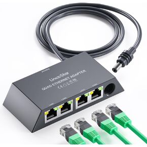 starlink Ethernet Adapter Flitter for Starlink Gen 3/Mini ، starlink Adapter Ethernet 1 to 4 RJ45 LAN Network Extension for Cat 5/5e/6/7 cable stive & stable cable [4 أجهزة في وقت واحد]