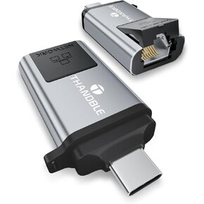 USB C to Ethernet Adapter, Driver Free RJ45 to USB C [Thunderbolt 3/4 Compatible], 1Gbps Type-C Gigabit Ethernet LAN Network Adapter for MacBook Pro/Air, iPhone 15 Pro/Max, Dell XPS, Galaxy S8-S24