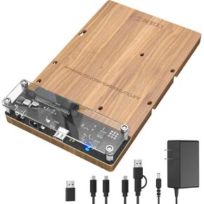 SAS to USB 3.0 Adapter,SAS SATA Hard Drive Docking Station for 2.5/3.5 inch SSD HDD, Tool-Free External Hard Drive Reader with 12V/2A Power Adapter, Support up to 20TB