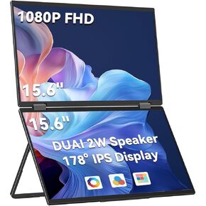 MINISFORUM MSS-A156 15.6'' IPS Portable Monitor, 2560x1440 Resolution, 144Hz Refresh Rate, Full Touch Screen Design, 400 nits Brightness, Support HDR and DCI-P3 Color gamut