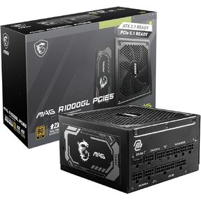 MSI MAG A850GL PCIE 5 & ATX 3.0 Gaming Power Supply - Full Modular - 80 Plus Gold Certified 850W - Compact Size - ATX PSU (Renewed)