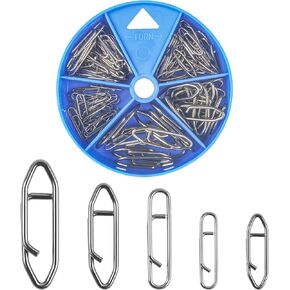 Power Clips Fishing Snaps Set High Strength Stainless Steel Quick Change Connector Swivels Tackle Fish Lure Attachement Freshwater Saltwater