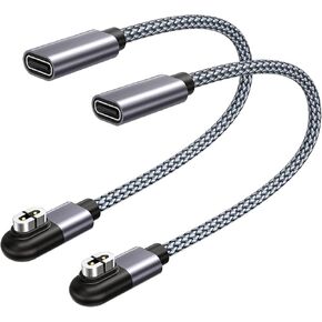 Ruxely USB C إلى Shokz Headphons Charger Cable Adapter 2Pack 2Pack ، محول Shokz Magnetic Charging ، Type C Short Cable for Shokz Aeropex AS800 ، Open Run S803 ، OpenRun Pro S810 ، OpenRun Mini ، OpenComm 2 UC