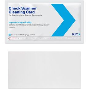 KICTeam - Cleaning Cards for Check Scanners (25 Cards) - Presaturated with Quick Drying Solution - Compatible with Most Check Scanner Machines - Made in USA