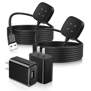 2 Pack Fast Wall Charger for Fitbit Sense/Sense 2/Versa 3/Versa 4 Replacement USB Charging Cable Cord for Fitbit Smart Watch 3.3ft