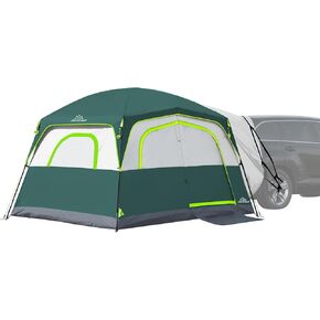 SUV Tents for Camping 6 Person Waterproof, Car Family Camping Tent with Tailgate Attachment for SUV, Jeep, Truck with Cap, Easy Setup Large Tent for Outdoor Camping