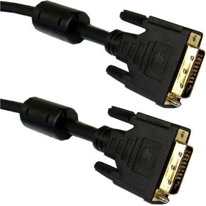 CableWholesale 17 Feet DVI-D Dual Link Cable with Ferrite, Black, DVI-D Male to DVI-D Male, 5 Meter, 28 AWG, Male to Male Cable, 2560 x 1600, DVI-D Cable, Computer Monitor Cable, DVI to DVI Cable