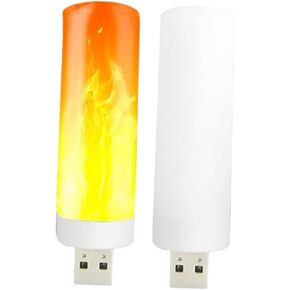 2Pcs USB Flame Effect LED Night Light Creative Decorative Bedside Lamp for Bedroom Household Night Light with Outstanding Workmanship and Unique Design