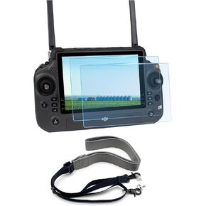 HD Films + Adjustable PU Lanyard for DJI RC Plus 1/2 Remote Control 9H Screen Protector Neck Strap for DJI Inspire 3/Matrice 400/4T/4E/4D/4TD/Enterprise Matrice 30/30T/Matrice 350 RTK/T50/T25/T20P