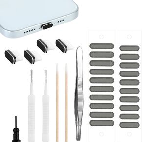 USB C Dust Plug, USB Type C Anti Dust Plugs Cover Speaker Dust Cover C Port Cover for Phone C-Type Port 12 Pcs Charging Port Speaker Protection Covers Kit Phone Accessories