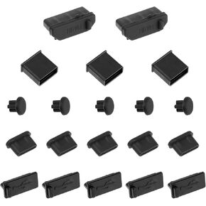 20 Pcs USB Dust Cap Plugs USB Port Caps Type-C Protection Cap Silicone Anti Dust Port Covers Dust Cover for Computer HDM Port 3.5mm Headphone Type-A (5 Types)