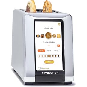 Revolution R180S High-Speed Touchscreen Toaster – 2-Slice Smart Toaster with Patented InstaGLO Technology & Panini Press Sandwich Mode - Stainless (Renewed)