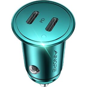 AINOPE USB C Car Charger for iPhone 15, Smallest 56W Car Charger Adapter Fast Charginig, PD 3.0 Dual USB Compatible with iPhone 15 Pro Max Plus/14/13 Pro/12 Pro/12 Mini, Galaxy, iPad Pro