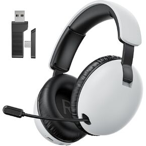 Wireless Gaming Headset with Mic for PC PS4 PS5,2.4GHz/Bluetooth Gamer Headphones with Noise Canceling Microphone