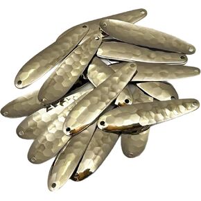 Premium Nickel Hex Trolling Spoon for DIY Lure Making Hex Flutter Spoon with a Nickel Finish - Made in USA - 10 Pack