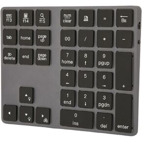 Number Pad Ultra Thin Aluminum Alloy 7 Color Backlit 34 Key Numeric Keypad OS
