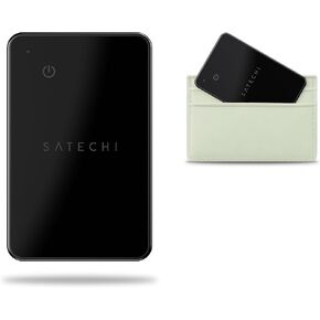 بطاقة محفظة Satechi Findall مع Find My ، Wallet Tracker Card مع تركت وراء الإخطار ، تنبيه الصوت والشحن اللاسلكي ، يعمل مع iPhone و iPad و Mac - Black in Kuwait