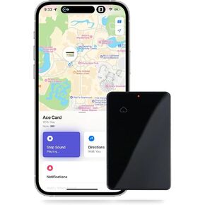 AceCard Rechargeable, Works with Apple Find My (iOS Only), Wallet Tracker, 1.9mm Ultra Thin, Digital NFC Business Card & RFID Blocker. Item Locator for Luggage Tags, Passports, Phone, IP68 Waterproof